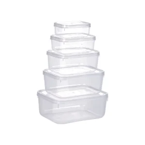 Bộ 5 hộp thực phẩm chữ nhật Biohome - HH00487